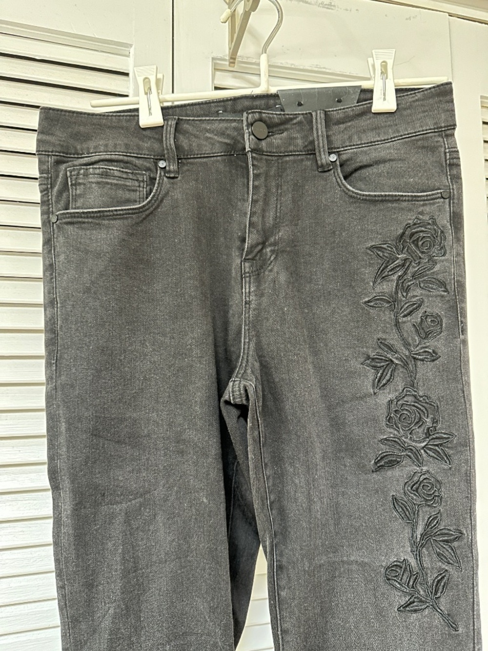 Sanctuary Robbie High Skinny Black Embroidered Jeans Slender Maribel Size 29